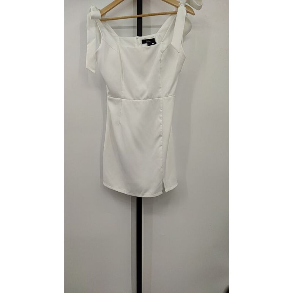 Lulu's White Tie-Shoulder Mini Dress